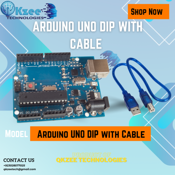 Arduino uno dip with cable qkzee technologies product