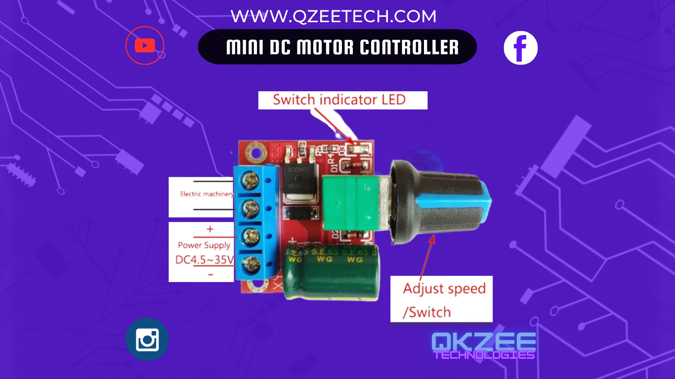 Mini DC Motor PWM Speed Controller Module HW-687 5A - DC Dimmer - Best Price in Pakistan