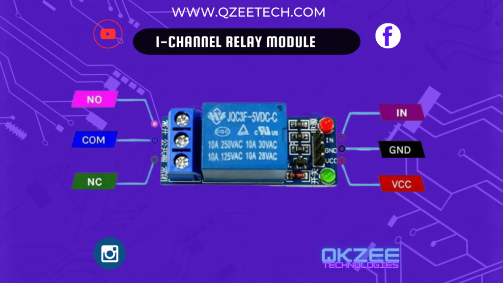 1 channel relay module connection products qkzee technologies