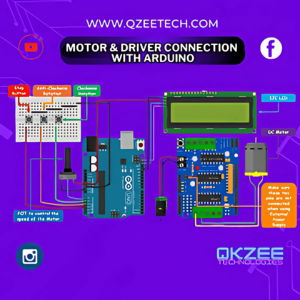 l293d motor driver connection with Arduino and dc motor