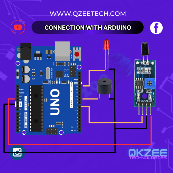 how to use flame sensor with arduino with pins