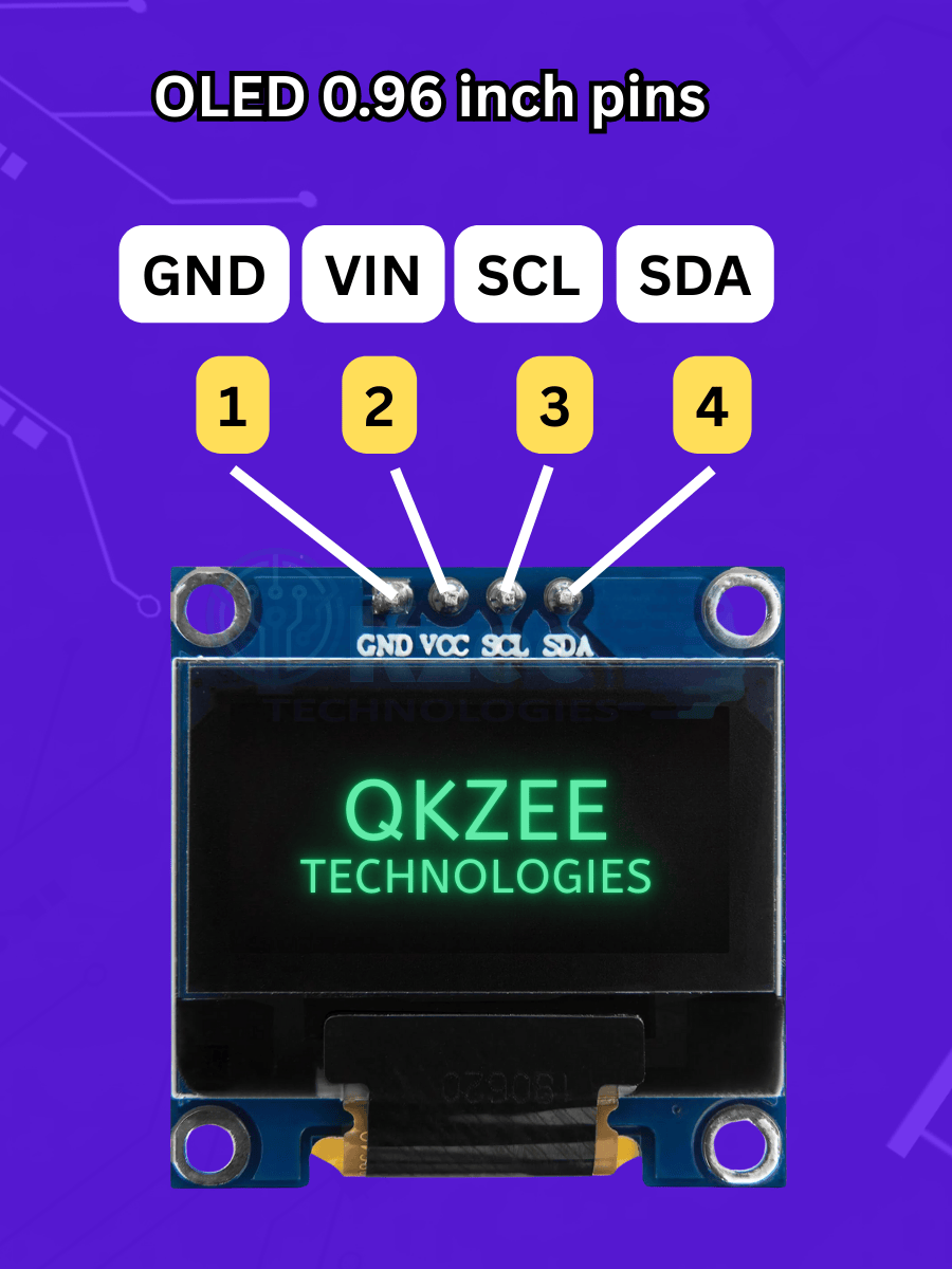 0.96 OLED Display qkzee tech Lahore Pakistan for student projects arduino