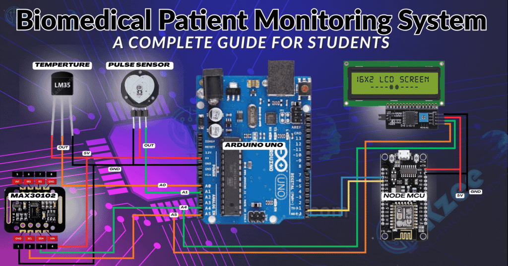 Biomedical Patient Monitoring System Arduino IoT Project Circuit Diagram
