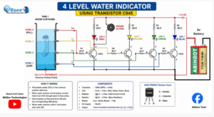 4 Level Water Level Indicator Using C945 Transistor – Simple School Science Project