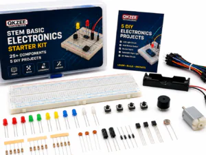 QKZEE STEM Basic Electronics Starter Kit with Breadboard, LEDs, Resistors, Capacitors, Diodes and Transistors for Kids in Pakistan