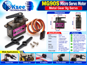 MG90S Metal Gear Micro Servo Motor for Arduino