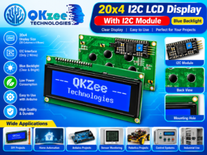 20x4 I2C LCD display 2004A blue backlight with I2C module