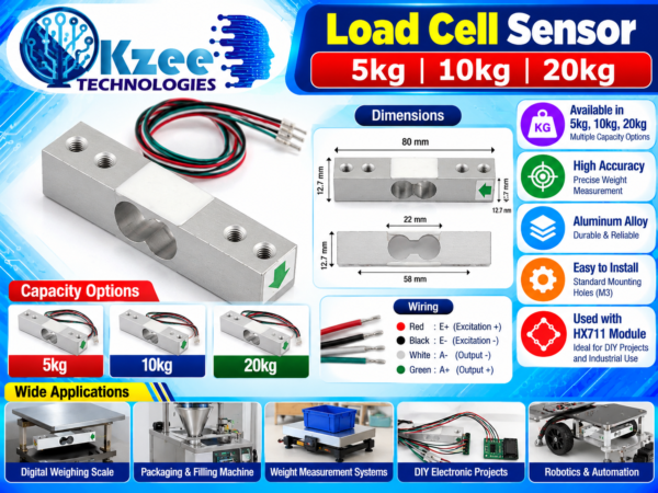 Load cell sensor 5kg 10kg 20kg for Arduino