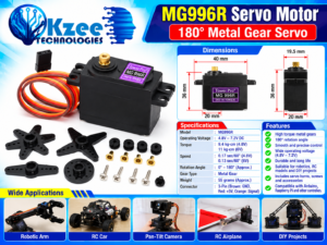 MG996R Metal Gear Servo Motor 180 Degree for Arduino