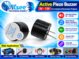 Active piezo buzzer 3V-12V for Arduino and electronics projects